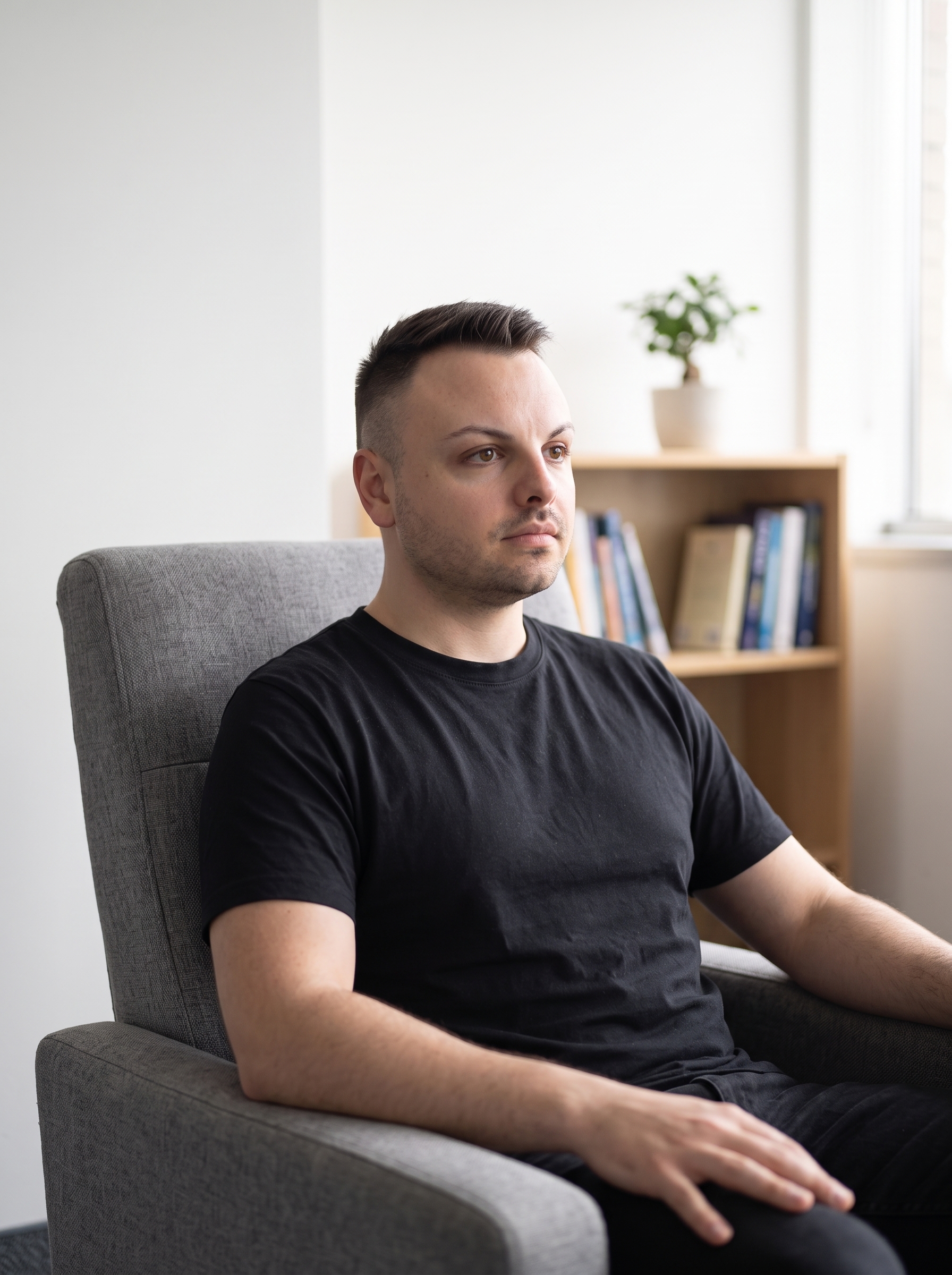 Thomas Decayeux dans son cabinet